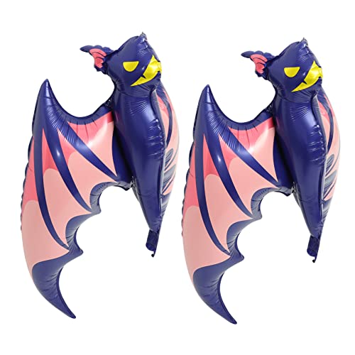 TINEASUR 2 Stück Fledermaus Aluminiumfolie Ballon Kinderspielzeug Pool Aufblasbarer Ballon Spielzeug Party Pool Ballons Aufblasbare Halloween Ballons Aufblasbare Halloween Fledermaus von TINEASUR