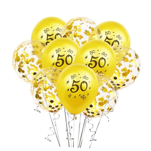 TINEASUR 20 Stück 12 50 Geburtstag Luftballons alles zum geburtstag konfetti luftballons Hochzeitsballons konfettiballone party decoration Latexballons zum Geburtstag Ballons bedrucken von TINEASUR