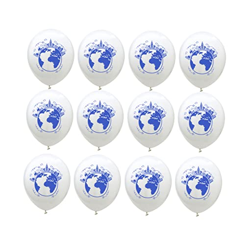 TINEASUR 20 Stück 12 Geburtstagsverzierung Fotokabinen-Ballon Ballons-Layout Folienballons Erde Ballons world map deckenverkleidung Luftballons für Babypartys Latexballons Weiß von TINEASUR