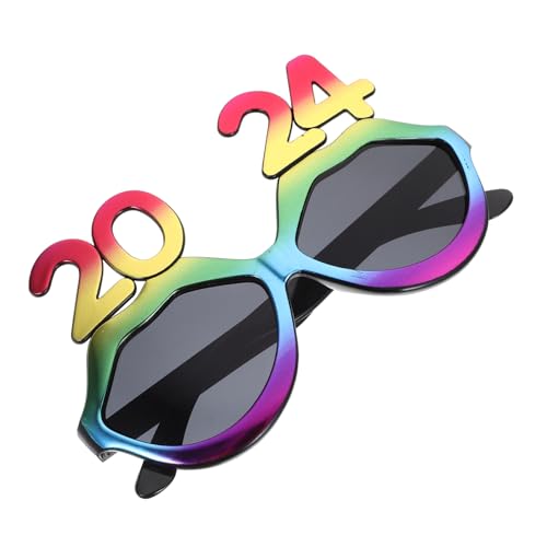 TINEASUR 2024 Brille Kostüm-Cosplay-Brille Party-Requisiten Zahlenbrille Partybrille 2024 kinderferngläser kindergläser Partydekorationen für das neue Jahr Plastikbrille 2024 Stk Colorful von TINEASUR