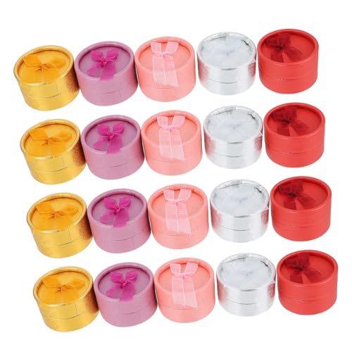 TINEASUR 20er-box Runde Schmuckschatulle Schmuckhalter Fingerring Geschenkboxen Aus Pappe -anhänger-organizer Kleine Kartons Schmuck-organizer-fach Ring Vitrine Papier von TINEASUR