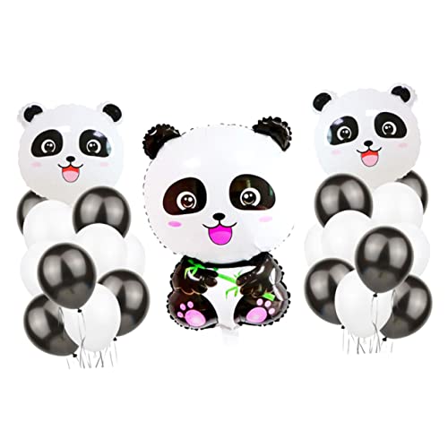 TINEASUR 24 Stück Panda Folienballon Set Cartoon Themenbanner Für Geburtstagspartys Dekorative Partyzubehör Mit Bezaubernden Pandas Und Helium Ballons Ideal Für Kindergeburtstage von TINEASUR