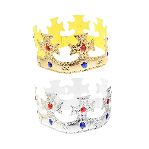 TINEASUR 2St Krone dvd the crown birthday crown König für Jungenparty Geburtstagsfeierhut Make-up-Spielzeug Prinz Kostüm Requisiten für Bühnenauftritte Tiara Kopfschmuck Spielzeug Tuch von TINEASUR