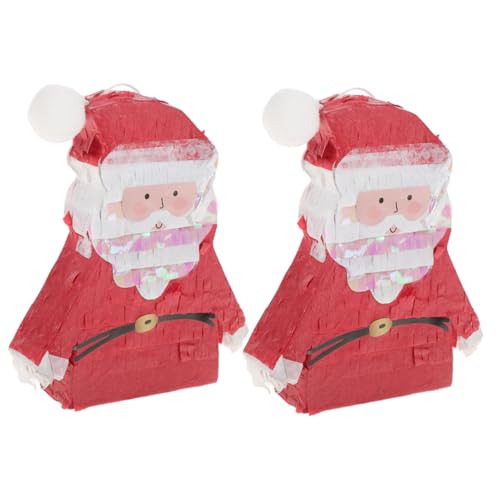 TINEASUR 2St Santa Pinata weihnachtsdeko weihnachtsmotiv christmas decor Weihnachtsbaum-Anhänger Weihnachts-Piñata-Spielzeug zum Zerschlagen Mini-Piñatas Masse dekorative Piñata Papier von TINEASUR