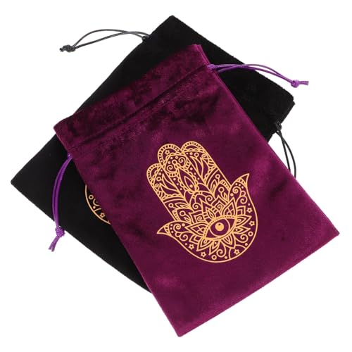 TINEASUR 2St Tarot-Tasche Tarotkarten-Beutel kleiner Würfelbeutel Würfelfach Tarot-Beutel karten aufbewahrung tarot zubehör Tarotkartenhalter Tasche für kleine Gegenstände Flanell von TINEASUR