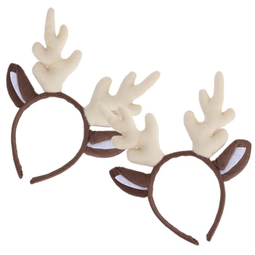 TINEASUR Weihnachtsstirnbänder 2er Set Weihnachts Haarreif Mit Rentierhörnern Festliche Antlers Design Kopfbedeckung Für Weihnachten Party Und Karneval Ideal Als Weihnachtsverkleidung Und Haarschmuck von TINEASUR