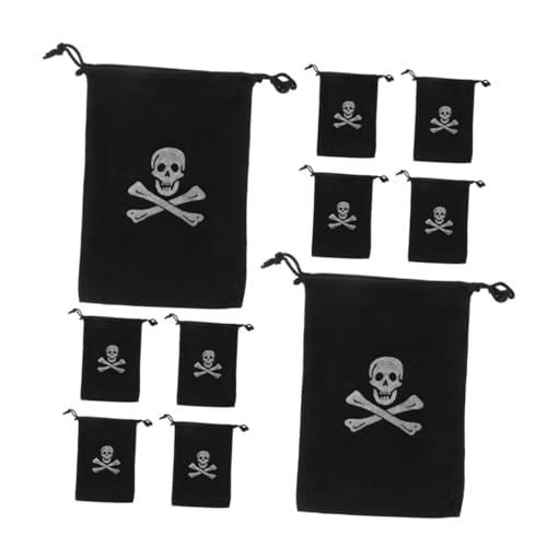 TINEASUR Piraten Goldmünzen Beutel Mit Kordelzug Halloween Geschenktüten Für Piratenschatz Pouch Ideale üßigkeitstaschen Für Halloween Veranstaltungen von TINEASUR