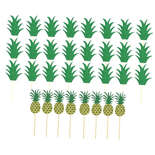 TINEASUR 32st Ananas-karte Kuchen Topper Party-dessert-dekorationen Dekorativer Tortenaufsatz Cupcake-topper Geburtstags-cupcake-auswahl Funkeln Kuchendekoration Hawaii-ornament ，， von TINEASUR