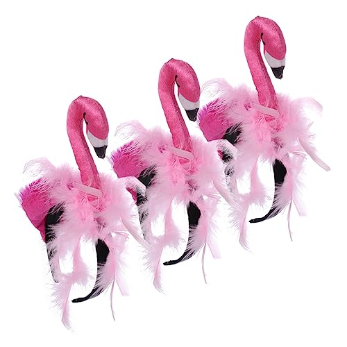 TINEASUR 3St Flamingo-Stirnband Haarband kinderkostüme Lustig flamingos haar hairband Flamingo-Kopfschmuck Strandparty-Stirnbänder schönes Cartoon-Stirnband Haarschmuck für Damen Feder von TINEASUR