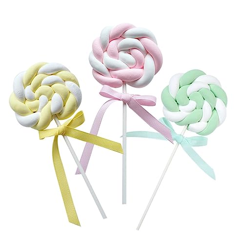 TINEASUR 3st Simulation Lutscher Kuchen-Requisite Lutscher-Requisiten Golf-kuchendekorationen Simulationskuchen Lutscher Für Cupcake Topper Hochzeit Riesige Lutschbonbons Ton von TINEASUR