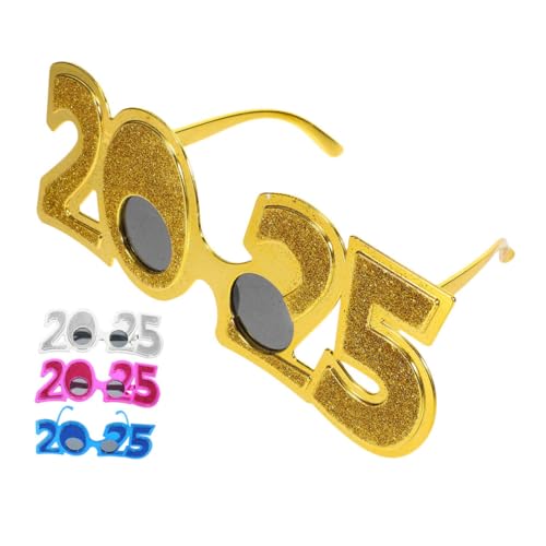 TINEASUR 4 Stück 2025 2025 Brille Halloween-Brille Fotokabinen-Requisiten für das neue Jahr 2025 party zubehör partyzubehör Sonnenbrille Requisiten Partybrille lustige Tanzbrille Stk von TINEASUR