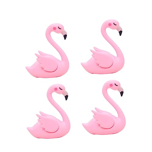 TINEASUR 4 Stück Flamingo-ornament Kuchen Flamingo Süße Tigerfigur Auto-ornament Auto- Miniatur-tierfiguren Kuchenverzierungen Mini-tierfiguren Kuchendekoration von TINEASUR