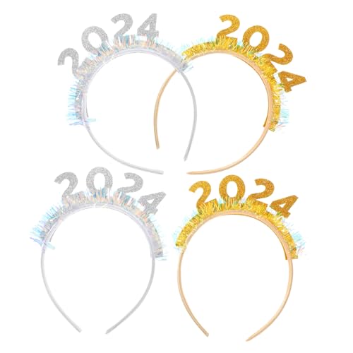 TINEASUR 4 Stück Stirnband haarclips haarklammern Glitzernde Haarreifen silvesterabend Glitzernde Kopfbedeckung Festival-Haarreifen Requisiten für die Neujahrsparty neues jahr haarband pp von TINEASUR