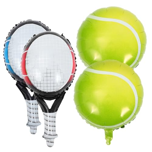 TINEASUR Partyzubehör Zum Thema Tennis Aufblasbare Tennis- Und Schlägerballons Aus Aluminiumfolie Als Dekoration von TINEASUR