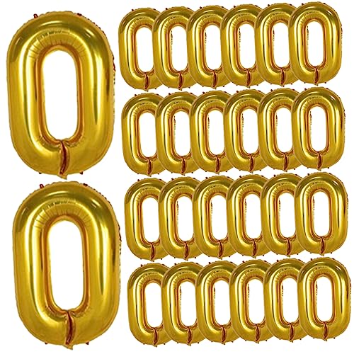 TINEASUR 50 Stück Ballon Goldkette 80er 90er Party Partydeko Der 90er Zahlenballon Party Folienballons Partyballons Festivalversorgung Folienkettenballons Golden Aluminiumfolie von TINEASUR