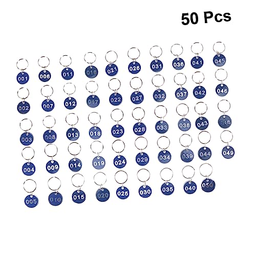 TINEASUR 50 Stück Nummernschilder Aus Metall Nummernschild Schlüsselanhänger Nummerierter Schlüsselanhänger Etiketten Für Schlüsselanhänger Zahlenkarten 1-50 Gepäck-id-tags Kennzeichen von TINEASUR