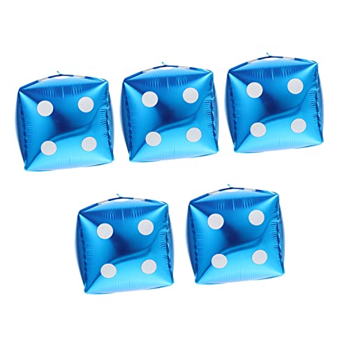 TINEASUR Würfel Aluminiumfolie Ballons 5er Set Themen Pastell Farben Für Poker-partys von TINEASUR