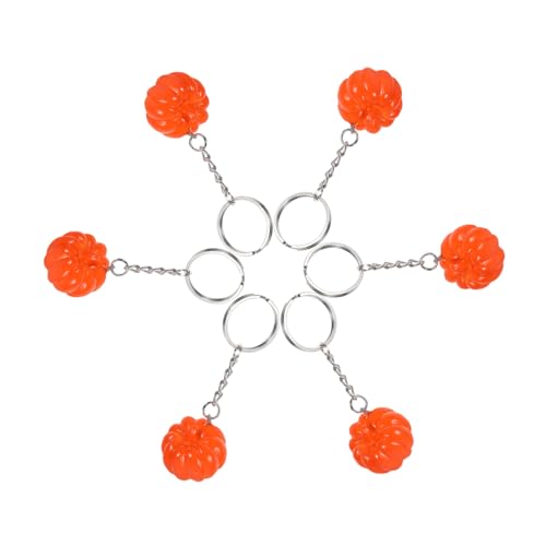 TINEASUR 6 Stück Kürbis Schlüsselanhänger, Kreativer Schlüsselanhänger, Kürbis Schlüsselring, Schlüsselanhänger Für Kinder, Schlüsselanhänger, Hängende Dekoration, Schlüsseldekor, Taschen von TINEASUR
