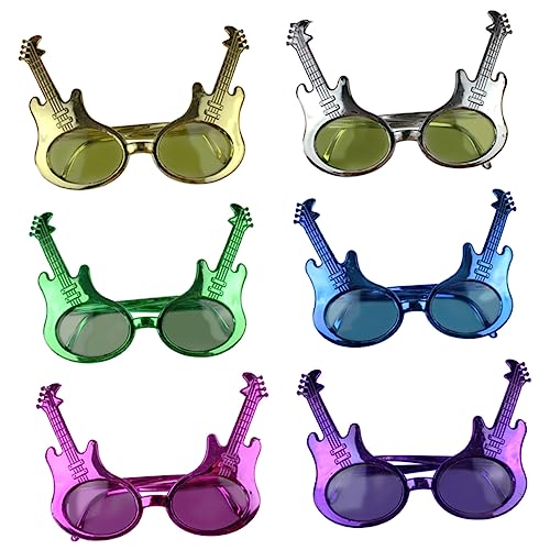 TINEASUR 6St Gitarrenbrille Brillen Flamme Gläser lustige Party-Sonnenbrille lustige Brille glühen faschingsbrille karnevalsbrille schnapsgläser Gitarren-Partybrille Partydekorationen PVC von TINEASUR