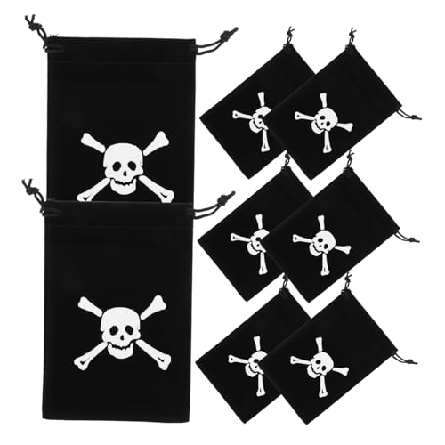 TINEASUR 8St Piratenbeutel mit Kordelzug Piraten-Münzenbeutel Halloween-Partytüten Piratentasche Schreibwarentaschen geschenkverpackung gesteckt Geschenketüte Münzbeutel Schmuckbeutel Stoff von TINEASUR