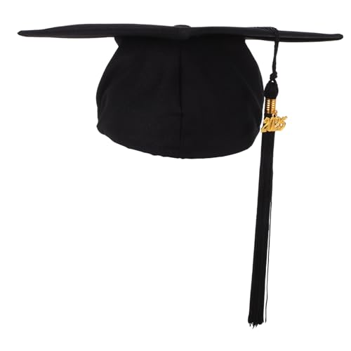 TINEASUR Abiturmütze Abschlusshüte Abschlusskappen Für Senioren Abgestufte Stirnbänder Liefert Abschlusskappen Quastenkappen Graduierungskappen Partyhüte, Abschlusskappen Black Polyester von TINEASUR