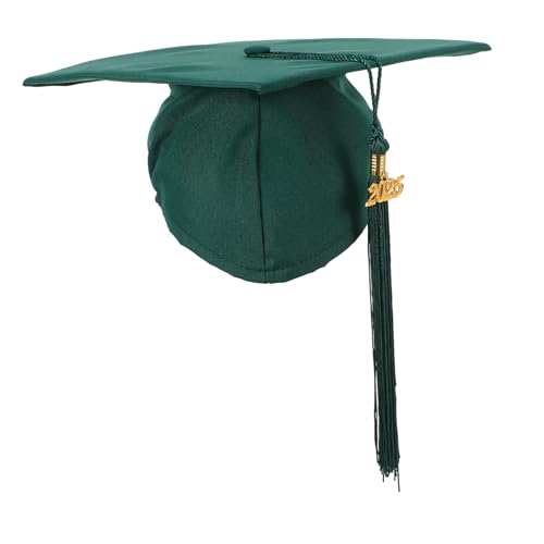 TINEASUR Abschlusshut Quasten Cap Graduation Caps Mantel Und Hutstifte Quastenkappen Abschlusskappen Abschlusssaison Dekorationen Herren Und Frauen Abschlusskappen Polyester Dunkelgrün von TINEASUR