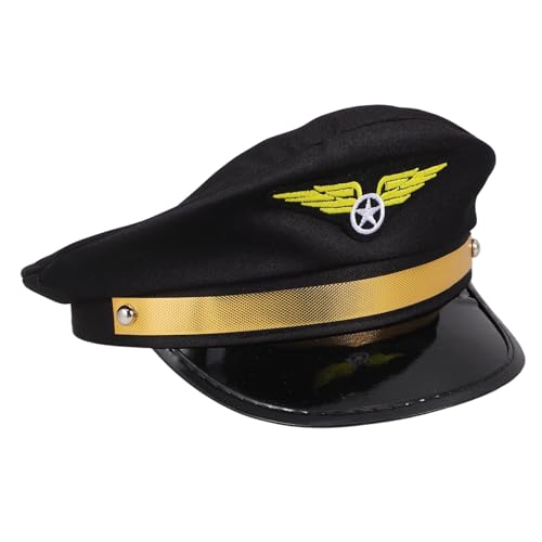 TINEASUR Airline-Themen-Party-Hut Halloween Cosplay Pilotenmütze Uniformhut für Erwachsene Maskerade Pilotenkostüm Zubehör von TINEASUR