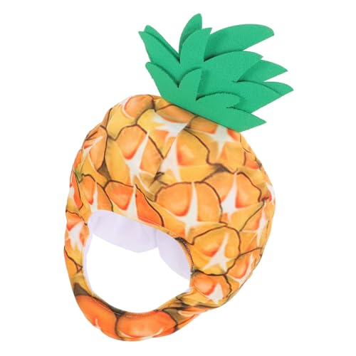 TINEASUR Ananas-Maskenhut für Cosplay Plüsch-Ananas-Maskenhut lustiger Fruchthut kleidung kinder kinderkostüme tiermütze Obst lustiger Maskenhut Cartoon-Fruchtmaskenhut PP Baumwolle Yellow von TINEASUR