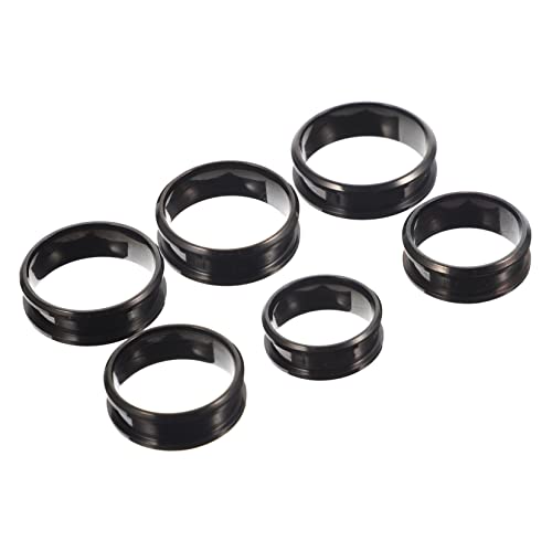 TINEASUR Edelstahl Grooved Ringe Blanko DIY Finger Ringe Für Individuellen Schmuck Polierte Oberflächen Größe 7 12 Perfekt Für Kreative Bastelprojekte Und Persönliche Dekoration von TINEASUR