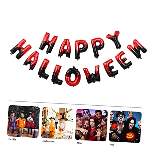 TINEASUR Halloween-Ballon Halloween-Fotohintergrund Halloween-Aluminiumfolienballon Fotobanner halloween costume halloween kleidung balongas Halloween-Banner-Luftballons Partydekoration rot von TINEASUR