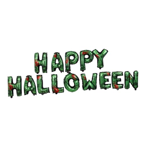 TINEASUR Halloween-Ballon grüner Ballon Halloween-Partyballons Halloween-Folienballon buchstaben ballons halloween costume Partydekoration Halloween-Banner-Luftballons Aluminiumfolie Green von TINEASUR