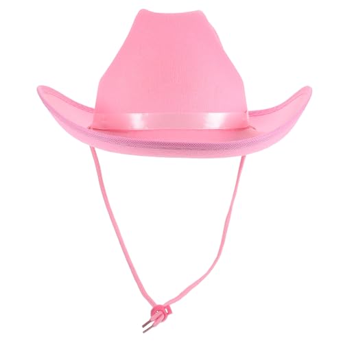 TINEASUR Jungenhüte Verstellbarer Hut Disco-partyhut Rodeo Hüte Für Die Party Verstellbarer Cowboyhut Sonnenhut Westernhüte Für Erwachsene Fedora-kostümhut Cosplay-cowboy-hut Stoff Rosa von TINEASUR