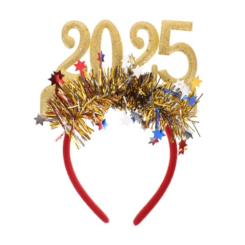 TINEASUR Neujahrs Haarreifen 2025 Glitzerndes Party Stirnband Für Silvesterfeiern Festlicher Kopfschmuck Für Neujahr Glänzende Accessoires Für Feiertage Und Partys von TINEASUR