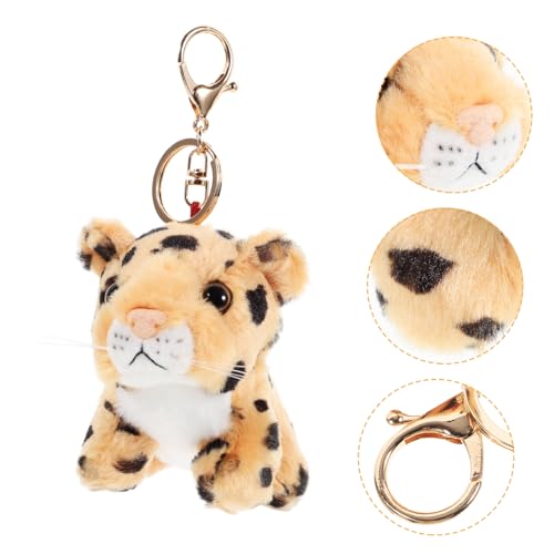 TINEASUR Plüsch Tierschlüsselketten -cartoon Leopardenanhänger Schlüsselbeutelzubehör Accessoire Stofftiere Schlüsselbund von TINEASUR