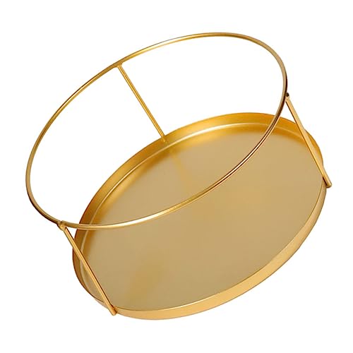 TINEASUR Rundes Ablagefach Schreibtischablagen Kreistablett Kleinigkeiten Halter Ablageschale Servierschale Korbhalter Organizer Zur Aufbewahrung Von Schmuck Waschtisch Schmiedeeisen Golden von TINEASUR