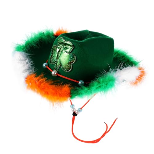 TINEASUR St. Patrick Hut St Patricks Day Hut Gastgeschenke Zum St. Patrick's Day St. Patricks Day Accessoire St. Patricks Day-party St. Patrick s Day Party Dekorationen Cowgirl-hut Stoff von TINEASUR