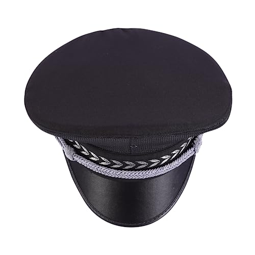 TINEASUR Türhüterhut Frauen Hut Kindermütze Damen Hut Offiziersmütze Männer Mütze schutzkappen schnittschutzhelm relief cap Performance-Hut Hut mit breiter Krempe Baumwolle Polyester Black von TINEASUR