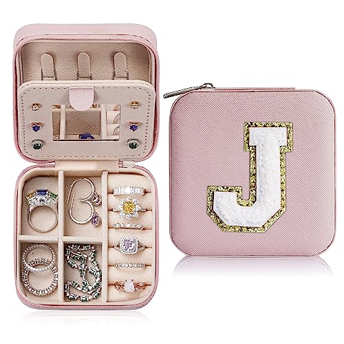 TINGN Reise Schmuckkästchen Mädchen Damen, Schmuck Organizer Box | Schmuckkästchen Damen | Personalisiert Schmuckschatulle Mädchen Damen | Halskette Ohrringe Ring Box | Reise Schmuck Organizer Rosa von TINGN