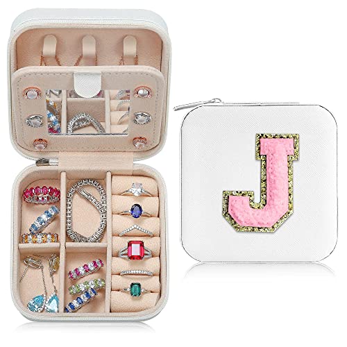 TINGN Reise Schmuckkästchen für Mädchen und Frauen, Schmuck Organizer Box | Personalisierte Schmuckschatullen für Frauen und Mädchen. Schmuckschatulle | Reise Schmuck Organizer Box – Weiß von TINGN