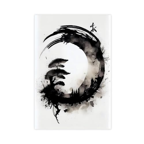 TINGTOEO Enso Leinwandposter "Circle Life", Wandkunst, Dekordruck, Gemälde für Wohnzimmer, Schlafzimmer, Dekoration, ungerahmt, 40 x 60 cm von TINGTOEO