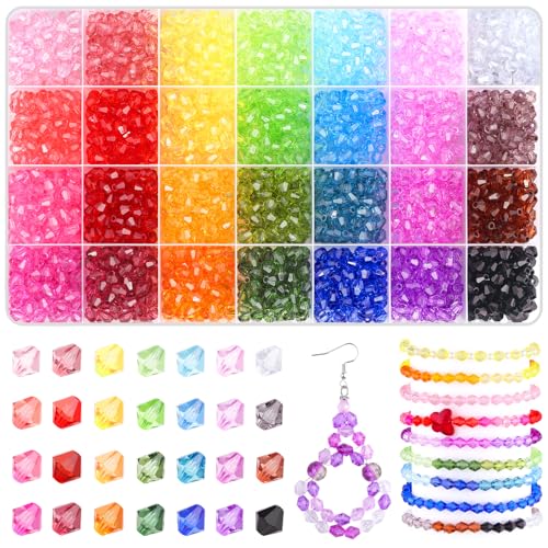 Tinkrstuff Doppelkegel-Kristallperlen für Schmuckherstellung, 6 mm, facettierte Acrylperlen, lose Acrylperlen für Armbänder, Halsketten, Sonnenfänger, Schlüsselanhänger, Ohrringe, Bastelzubehör, 2240 von TINKRSTUFF