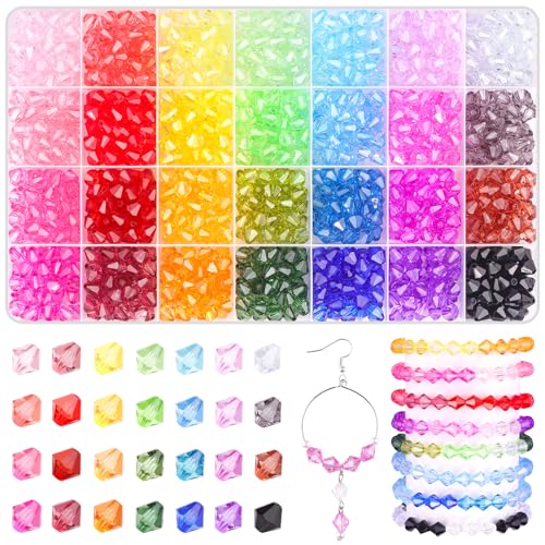 Tinkrstuff Doppelkegel-Kristallperlen zur Schmuckherstellung, 8 mm, facettierte Acrylperlen, lose Acrylperlen für Armbänder, Halsketten, Sonnenfänger, Schlüsselanhänger, Ohrringe, Bastelzubehör, 1120 von TINKRSTUFF