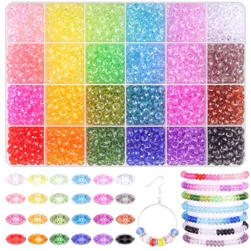 Tinkrstuff Rondelle-Kristallperlen für Schmuckherstellung, 6 mm, facettierte Acrylperlen, lose Kristallperlen für Armbänder, Halsketten, Sonnenfänger, Schlüsselanhänger, Ohrringe, Bastelzubehör, 1680 von TINKRSTUFF