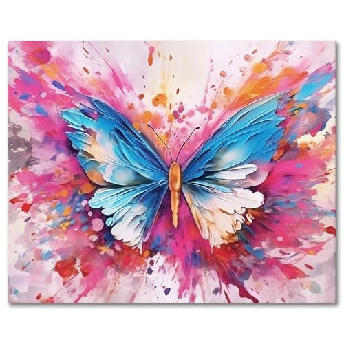 Butterfly Paint by Numbers, DIY Paint by Numbers Kit for Adults, Watercolor Animal Adults' Paint-by-number Kit 16x20 Inch Frameless Paint by Numbers Kits with Paintbrushes and Acrylic Pigment von TISHIRON