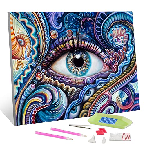 TISHIRON 5D Diamond Painting Kits für Erwachsene, Eye DIY Full Drill Diamond Art Kits Picture Gem Art, Ocean Eye Diamond Art Painting for Kids Crystal Arts Crafts for Home Wall Art Decor 12 "x16 von TISHIRON