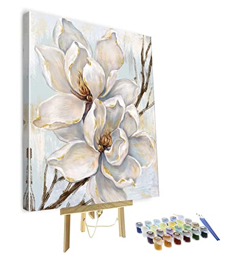 TISHIRON DIY Malen nach Zahlen Erwachsene, Blumen Acrylmalerei nach Zahlen für Kinder, Erwachsene Malen nach Zahlen Kits, Canvas Geschenke Kunsthandwerk für Home Decor 40 x 50 cm(Rahmen) von TISHIRON