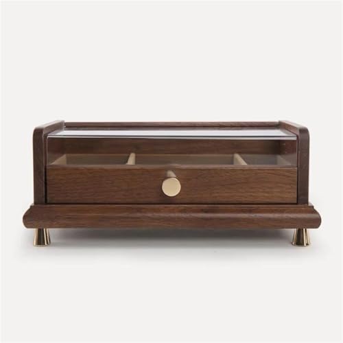 Schmuckkästchen Holz Dekoration Organizer Desktop Halskette Ohrringe Ring Aufbewahrungsbox Massivholz Schmuckschatulle Kreative Moderne Home Erste Walnuss（24*12*10cm） Schmuckkasten Groß Jewelry Box(Ty von TISURXQ