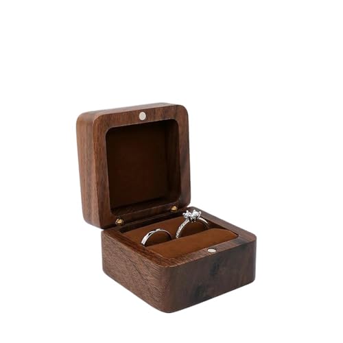 Schmuckkästchen Holz Geschenkverpackung Für Anhänger, Halskette, Ring, Ohrring, Mit Samt-Schmuckkästchen Aus Echtem Walnussholz Schmuckkasten Groß Jewelry Box(Type-C) von TISURXQ