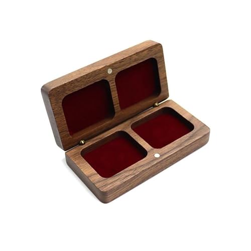 Schmuckkästchen Holz Große Ringbox Aus Holz Quadratische Box Für Halskette Anhänger Armband Massivholz Schmuckschatulle Schmuckkasten Groß Jewelry Box(Red) von TISURXQ