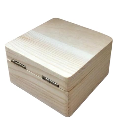 Schmuckkästchen Holz Holz Aufbewahrungsbox Aus Schlichtem Holz Mit Deckel Multifunktionale Scharnierboxen Geschenkverpackung Schmuckschatulle Quadratische Schmuckkasten Groß Jewelry Box von TISURXQ